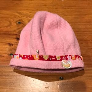 COCO BONBONS L Pink Boucle Weave Hat Cap Wool